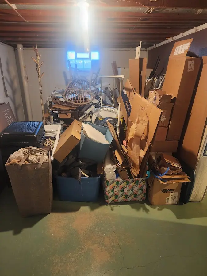 Roll-off dumpster container at job site for 15 Yard Dumpster Rental in Mount Horeb